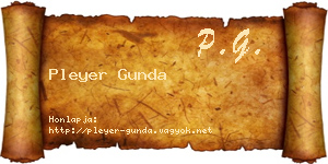 Pleyer Gunda névjegykártya